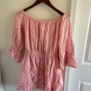 Tularosa Pink Off-Shoulder Mini Dress